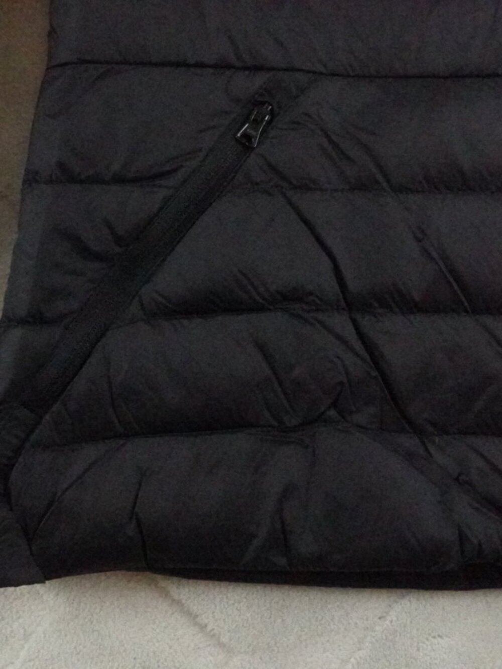Lands' End Down Puffer Jacket Womens Extra Small Black Full Zip - Picture 2 of 10